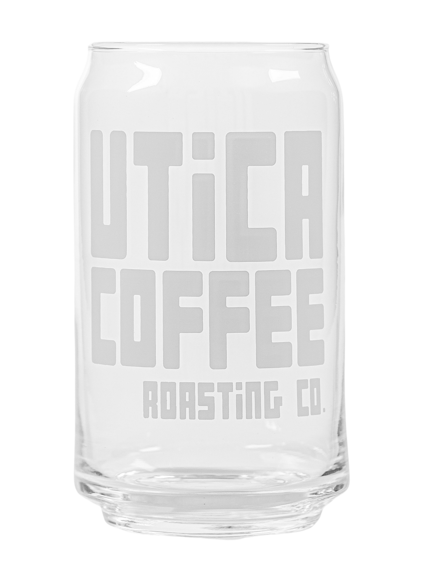 Utica Coffee Soda Can Glass