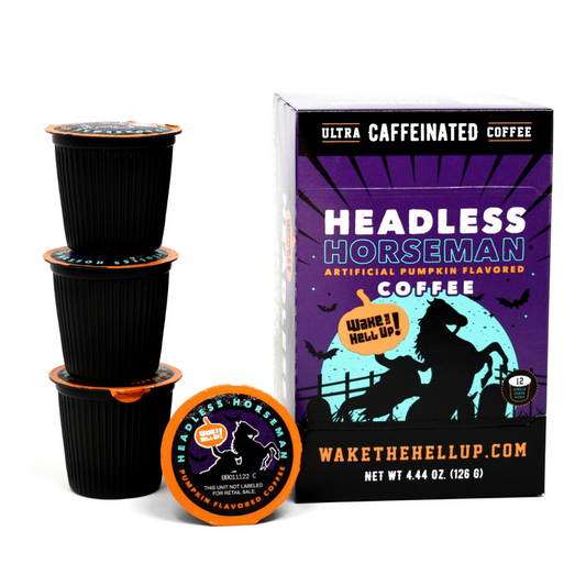 Limited Edition Wake The Hell Up!®️ Headless Horseman Pumpkin Flavored K-Cup Compatible Pods